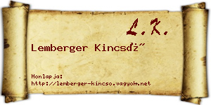 Lemberger Kincső névjegykártya