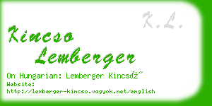 kincso lemberger business card